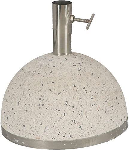 Esschert Design Sonnenschirmständer Granito 11,5 kg Ø25,5 cm Weiß anpassbare Edelstahl-Masthalterung 19-36 mm Robustes Design mit Wasserablauf von Esschert Design