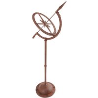 Esschert Design Sonnenuhr, auf hohem Standfuß, Gartenuhr, aus Gusseisen, Farbe: braun-pattiniert, Höhe: ca. 94 cm von Esschert Design