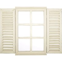 Esschert Design Spiegel mit Fensterläden aus Holz, Holzfenster in weiß, lackiert, 38,8 x 4 x 59 cm, Garderobenspiegel von Esschert Design