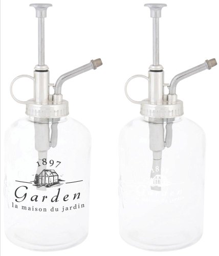 Esschert Design Sprühflasche, Zerstäuber mit Motiv Garden, Sortiert, 1 Stück, ca. 9,4 cm x 7,7 cm x 20 cm von Esschert Design