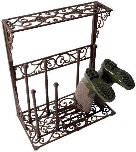 Esschert Design Stiefelhalter, Schuhablage aus Gusseisen, ca. 63 cm x 34 cm x 77 cm von Esschert Design