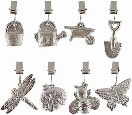 Esschert Design TW31 Tischdeckenbeschwerer, 8 Stück mit Insekten-Designs und Garten-Designs, 100 % Stoff, 8 Stück, Naturthema/Rustikal, Plissiert, 10.16 cm x 5.33 cm, Matt, Outdoor von Esschert Design