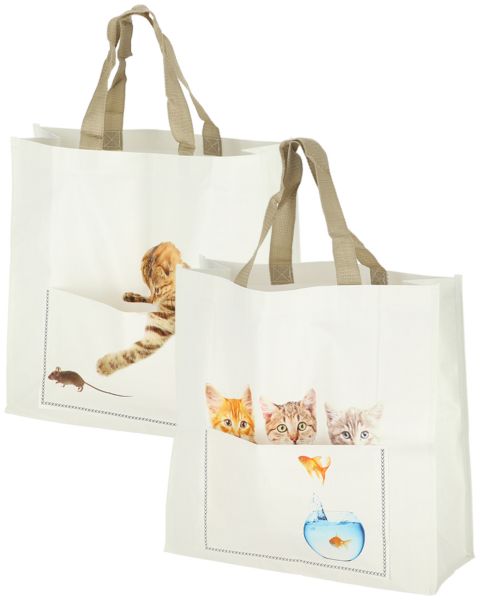 Esschert Design Tragetasche Katzen, Jutebeutel, Einkaufstasche mit ... von Esschert Design