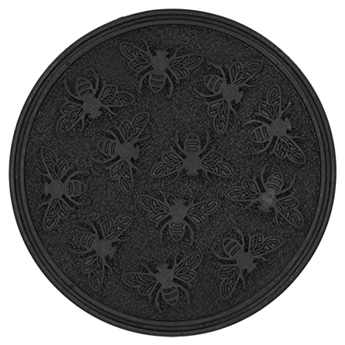 Esschert Design Trittplatte Bienendekor Schwarz Ø 30 cm aus recyceltem Gummi Esschert Design Trittplatte Bienendekor Schwarz Ø 30 cm aus recyceltem Gummi von Esschert Design