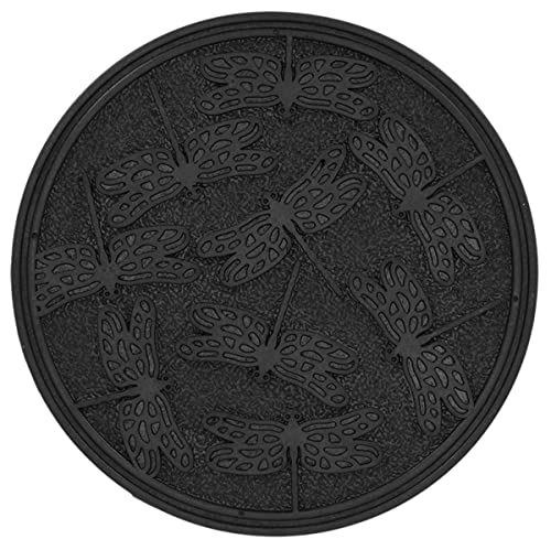 Esschert Design Trittplatte Libellendekor Schwarz Ø 30 cm aus recyceltem Gummi von Esschert Design