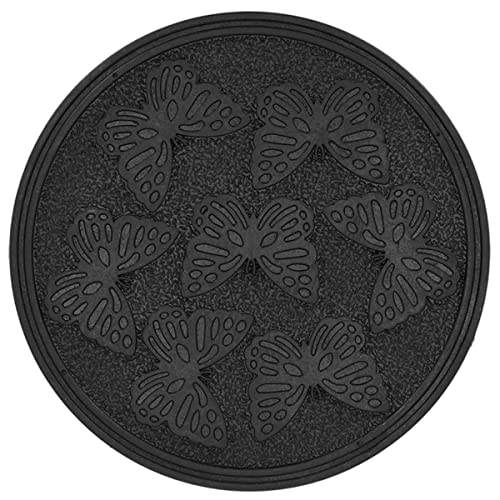 Esschert Design Trittplatte Schmetterlingsdekor Schwarz Ø 30 cm aus recyceltem Gummi von Esschert Design