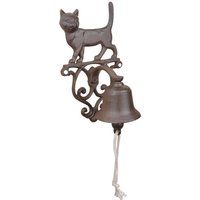 Esschert Design Türglocke Katze aus Gusseisen und Baumwollkordel, 14,3 x 13,2 x 24,2 cm von Esschert Design