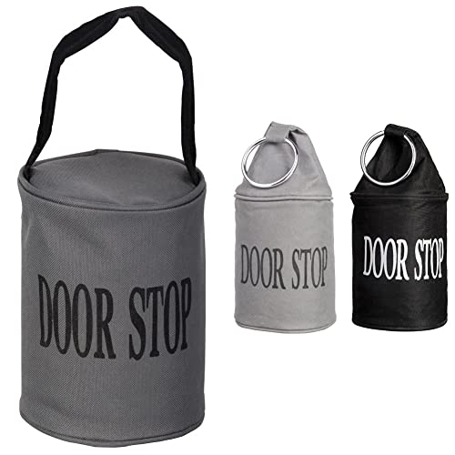 Esschert Design Türstopper, Kanevas, Sand, grau, 12.5 x 12.5 x 16.2 cm & Türstopper mit Ring, Farblich Sortiert, 1Stück von Esschert Design