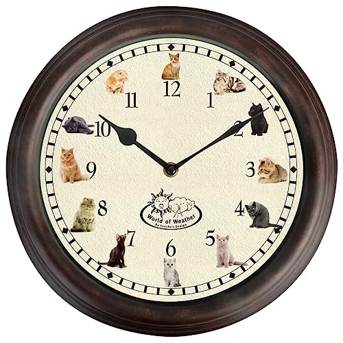 Esschert Fallen Fruits TF015 Wanduhr mit Katzenklang von Fallen Fruits