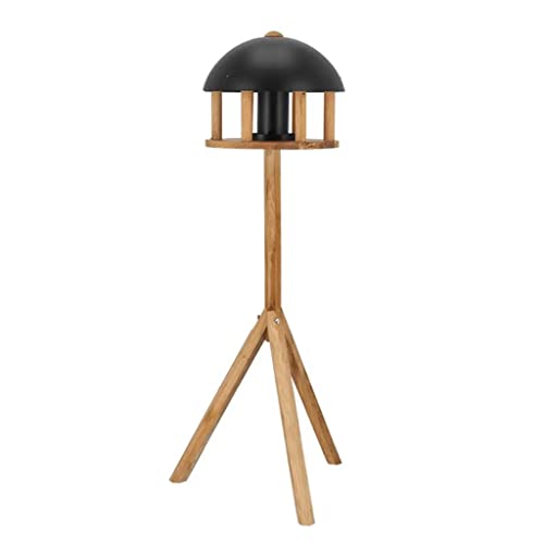 Esschert Design Vogeltisch, rund, Eiche, mit schwarzem Dach von Esschert Design