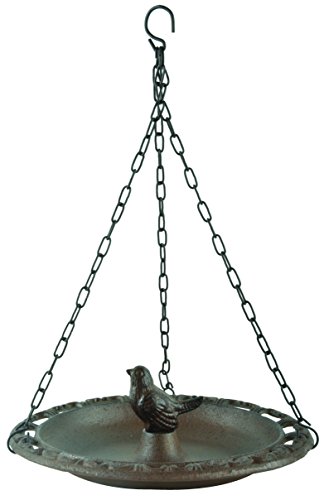 Esschert Design Vogeltränke, hängend, aus den Materialien „Gusseisen und Metall“, 23,3 x 23,3 x 8,0 cm von Esschert Design