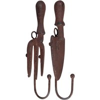 Esschert Design Wandhaken, Gaderobenhaken Motiv Messer oder Gabel, 1 Stück, sortiert, ca. 5,8 cm x 5,5 cm x 21 cm von Esschert Design