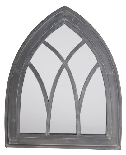Esschert Design Wandspiegel, Garderobenspiegel im Gothic Stil in wasch-grau aus Betongemisch, ca. 66 cm x 80 cm Esschert Design Wandspiegel, Garderobenspiegel im Gothic Stil in wasch-grau aus Betongemisch, ca. 66 cm x 80 cm von Esschert Design