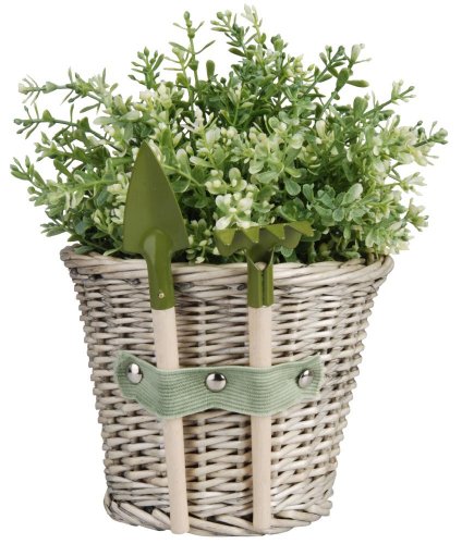Esschert Design Wicker Flower Pot with Tools, Small von Esschert Design
