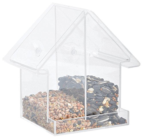 Esschert Design Acryl Vogelhäuschen mit Zwei getrennten Futterkammern, 15 x 10,0 x H15,0 cm von Esschert Design