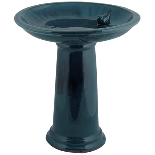 Esschert Fallen Fruits FB422 Ltd Keramik-Vogeltränke auf Sockel, Blau Esschert Fallen Fruits FB422 Ltd Keramik-Vogeltränke auf Sockel, Blau von Esschert Design