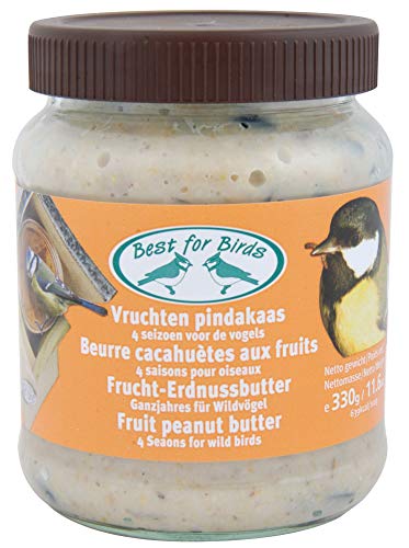 Esschert Erdnussbutter Vogelfutter mit Früchten 340g, für Wildvögel, Glas Ø 7,8 x 11 cm von Esschert Design