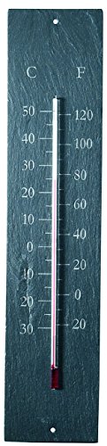 Esschert Thermometer aus Schiefer, rechteckig, grau, LS008 von Esschert Design
