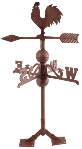 Esschert Design Wetterhahn, Wetterfahne im Antik Stil mit Standplatten aus Gusseisen, ca. 36 cm x 36 cm x 69 cm Esschert Design Wetterhahn, Wetterfahne im Antik Stil mit Standplatten aus Gusseisen, ca. 36 cm x 36 cm x 69 cm von Esschert Design