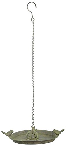 Fallen Fruits Ltd Vogeltränke zum Aufhängen, Metall, Grün, 2 Vögel von Esschert Design