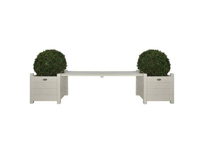 esschert design Blumentopf Pflanzkästen mit Bankbrücke weiß CF33W (1 St), WeiÃ von Esschert-Design