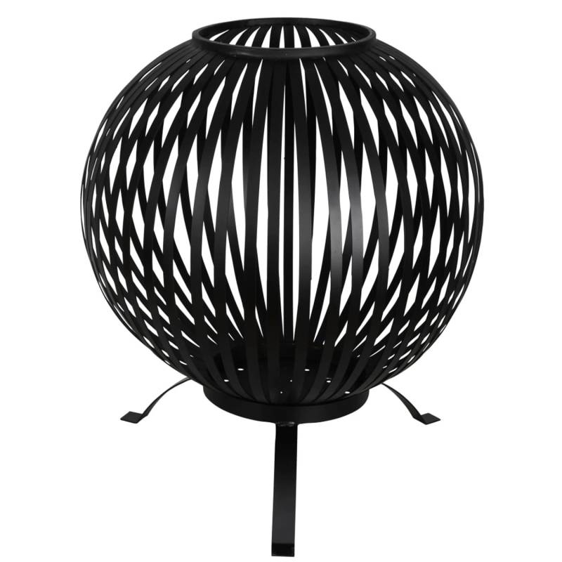 Esschert Design Feuerkorb Ball Gestreift Schwarz Kohlenstoffstahl FF400 von Esschert