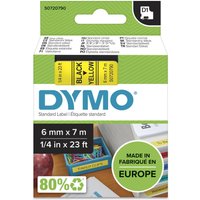 DYMO® Original D1-Schriftband für LabelManager™ 6mm x 7m - Polyester, wieder ablösbar -  schwarz auf gelb von Dymo