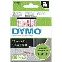 DYMO® Original D1-Schriftband für LabelManager™ 12mm x 7m - Polyester, wieder ablösbar -  rot auf weiss von Dymo