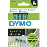 DYMO® Original D1-Schriftband für LabelManager™ 12mm x 7m - Polyester, wieder ablösbar -  schwarz auf grün von Dymo