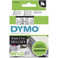DYMO® Original D1-Schriftband für LabelManager™ 9mm x 7m - Polyester, wieder ablösbar -  schwarz auf transparent von Dymo