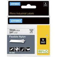 DYMO® Original IND-Schriftband für Rhino, flexibles & reissfestes Nylon - schwarz auf weiss von Dymo