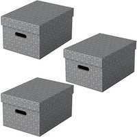 3 Esselte Home Aufbewahrungsboxen 17,5 l grau 26,5 x 36,5 x 20,5 cm von Esselte
