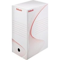 Esselte - Archivschachtel 15 x 24,5 x 34,5 cm (b x h x t) din A4 mit Archivdruck Wellpappe recycelt weiß von Esselte