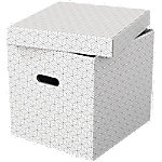 Esselte Home Aufbewahrungsbox 628288 Cube Groß 100% Recycelter Karton Weiß 320 x 365 x 315 mm 3 Stück von Esselte