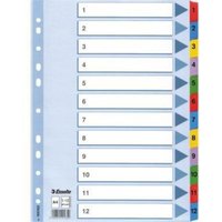 Zahlenregister DIN A4 160g/m² 1-12 Mylarkarton weiß Zahlenregister DIN A4 160g/m² 1-12 Mylarkarton weiß von Esselte