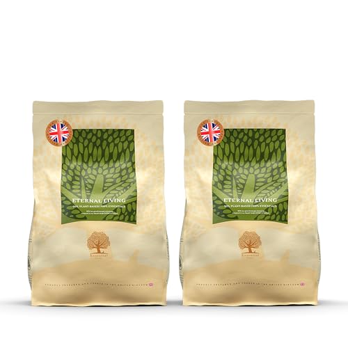 Essential Eternal Living 2 x 2,5 kg | Eier, brauner Reis & Ackerbohnen | Getreidefrei Hundefutter für Hunde mit empfindlichem Magen oder Allergien | OVO-vegan | nach dem BOF-Prinzip von Essential Foods