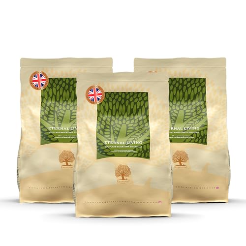 Essential Eternal Living 3 x 2,5 kg | Eier, brauner Reis & Ackerbohnen | Getreidefrei Hundefutter für Hunde mit empfindlichem Magen oder Allergien | OVO-vegan | nach dem BOF-Prinzip von Essential Foods