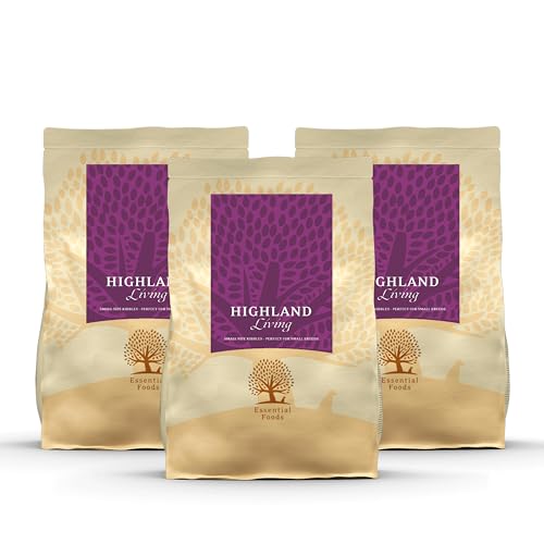 Essential Highland Living 3 x 2,5 kg | Pute, Rind & Lachs | Getreidefrei Hundefutter für kleine Hunde | hoher Fleischanteil | nach dem BOF-Prinzip von Essential Foods
