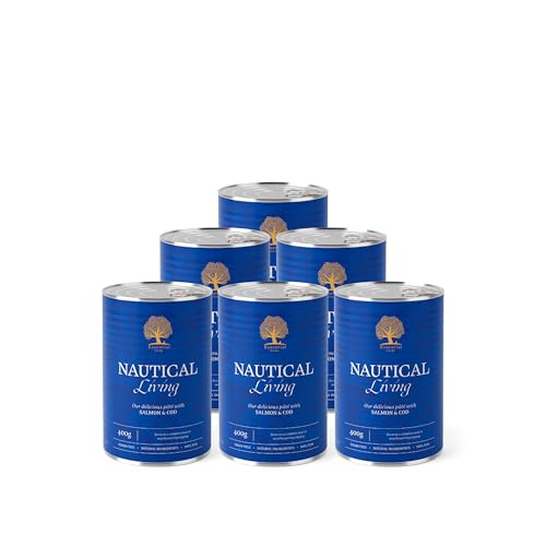 Essential Nautical Living 6X 400g | Nassfutter für Hunde mit Lachs & Dorsch | getreidefrei hundefutter mit hohem Fischanteil | Ohne Getreide & ohne unnötige Füllstoffe Essential Nautical Living 6X 400g | Nassfutter für Hunde mit Lachs & Dorsch | getreidefrei hundefutter mit hohem Fischanteil | Ohne Getreide & ohne unnötige Füllstoffe von Essential Foods