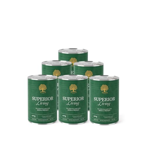 Essential Superior Living 6X 400g | Nassfutter für Hunde mit Ente & Huhn | getreidefrei hundefutter mit hohem fleischanteil | Nach dem BOF-Prinzip & nährstoffreich von Essential Foods