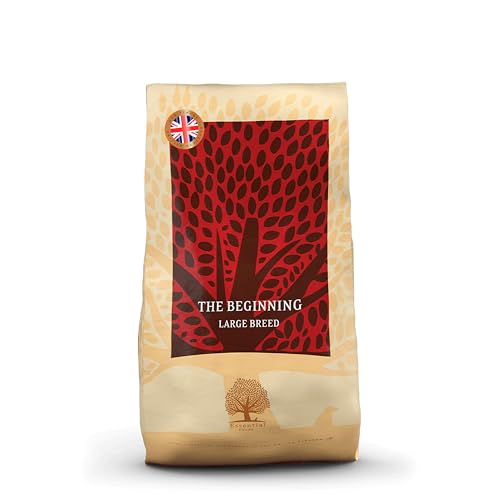 Essential The Beginning Large Breed 10 kg | Huhn, Ente, Lachs & Forelle | Getreidefrei Welpenfutter für große Hunde über 15 kg | hoher Fleischanteil | nach dem BOF-Prinzip von Essential Foods