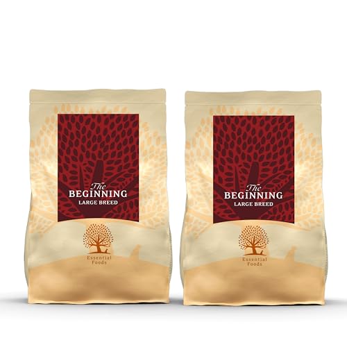 Essential The Beginning Large Breed 2 x 2,5 kg | Huhn, Ente, Lachs & Forelle | Getreidefrei Welpenfutter für große Hunde über 15 kg | hoher Fleischanteil | nach dem BOF-Prinzip von Essential Foods