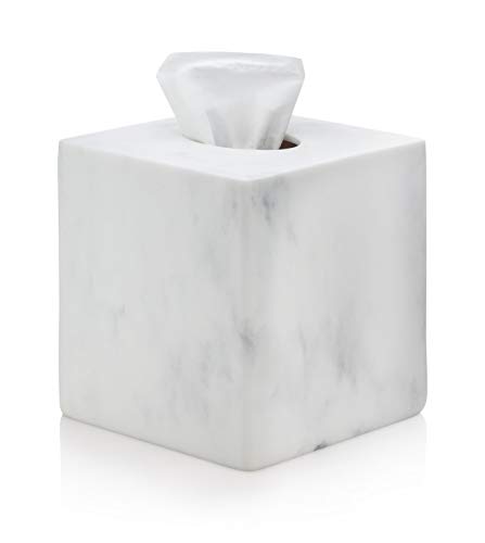 EssentraHome White Square Tissue Box Cover für Vanity Platten von Essentra Home