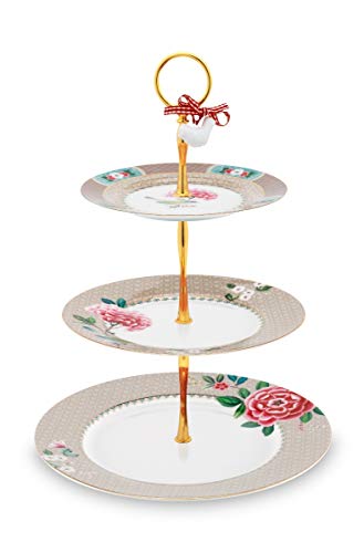 Essenza Home Pip Studio 26-51018084 Blushing Birds Etagere Khaki 17-21-26,5 cm (1 Stück) von Pip Studio