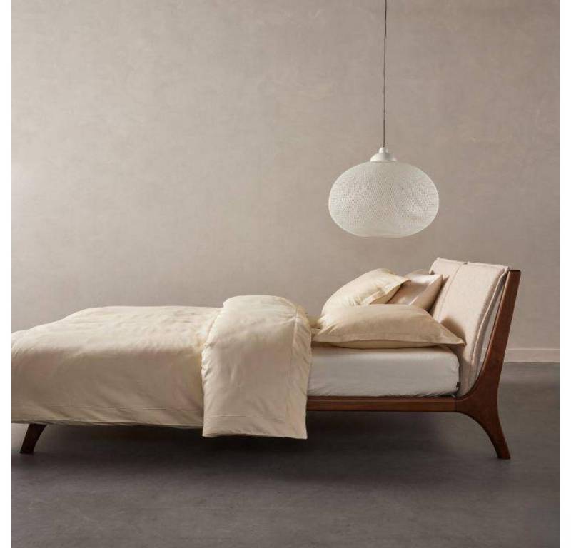 Essenza Bettwäsche Aziza Ivory 135 x 200 cm + 80 x 80 cm, Ägyptischer Baumwollsatin, 2 teilig von Essenza