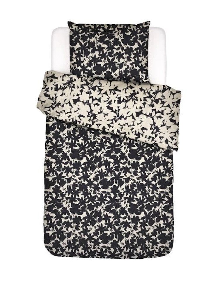 Essenza Bettwäsche Imara Anthrazit 135 x 200 cm + 80 x 80 cm, Perkal, 2 teilig von Essenza