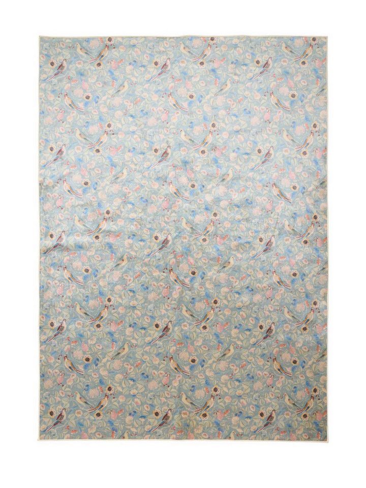 Essenza Teppich Aleste, rechteckig, Höhe: 6 mm, sehr weicher Flor, mit Blumen, Blätter und Vögel. von Essenza
