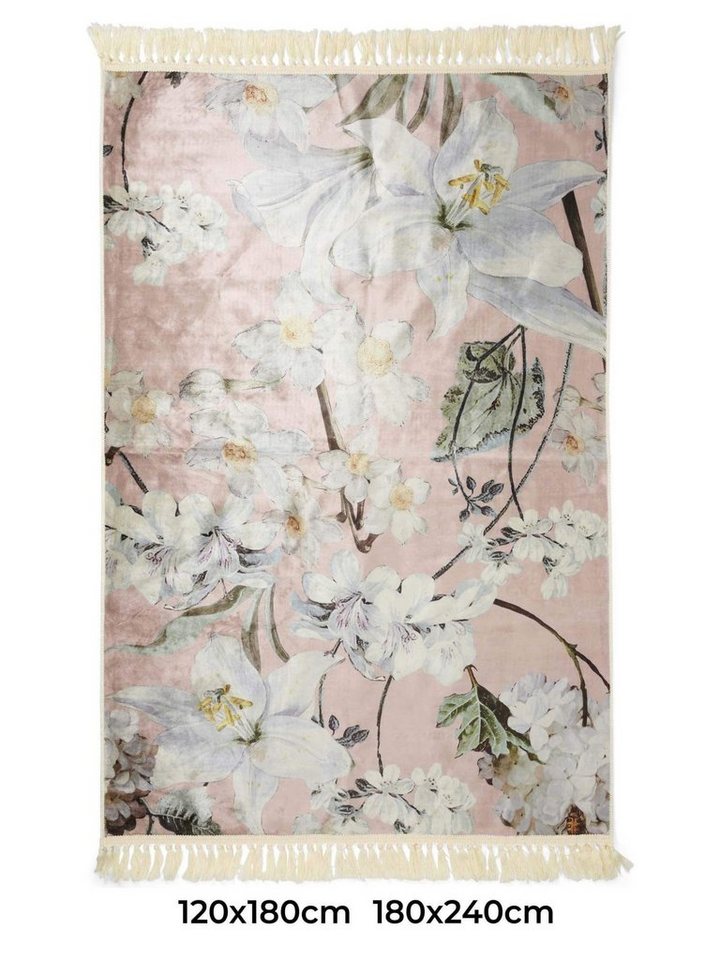 Teppich Rosalee, Essenza, rechteckig, Höhe: 6 mm, sehr weicher Flor, mit Fransen von Essenza