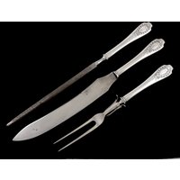 Antike 3 Stück Sterling Silber Alvin Apollo 1900 Carving Set Messerschärfer Gabel von EssexRiverAntiques