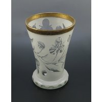 Antike Boho Weiß Schnitt Zu Klarem Kristall Blumenvase Glas Antike Boho Weiß Schnitt Zu Klarem Kristall Blumenvase Glas von EssexRiverAntiques